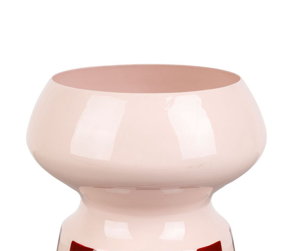 VASE ARTY FUN ROSE+BORDEAUX D14XH18.5CM