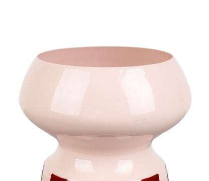 VASE ARTY FUN ROSE+BORDEAUX D14XH18.5CM