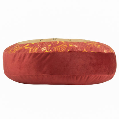 Coussin rond Éthéré Soleil en velours Poussière d’or/Rouille: Poussière d'or/rouille / 40 x 40 cm