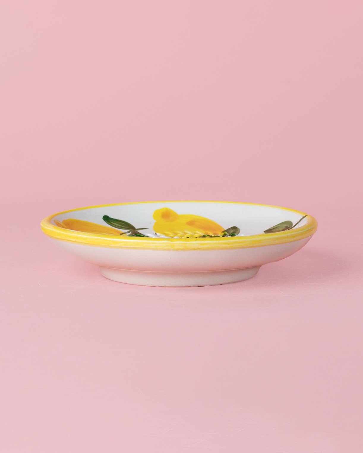 Assiette râpe-ail en céramique - Petite jaune et blanche - Limone