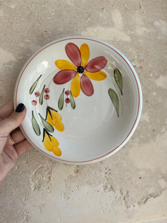 Assiette vintage à dessert italienne fleurs