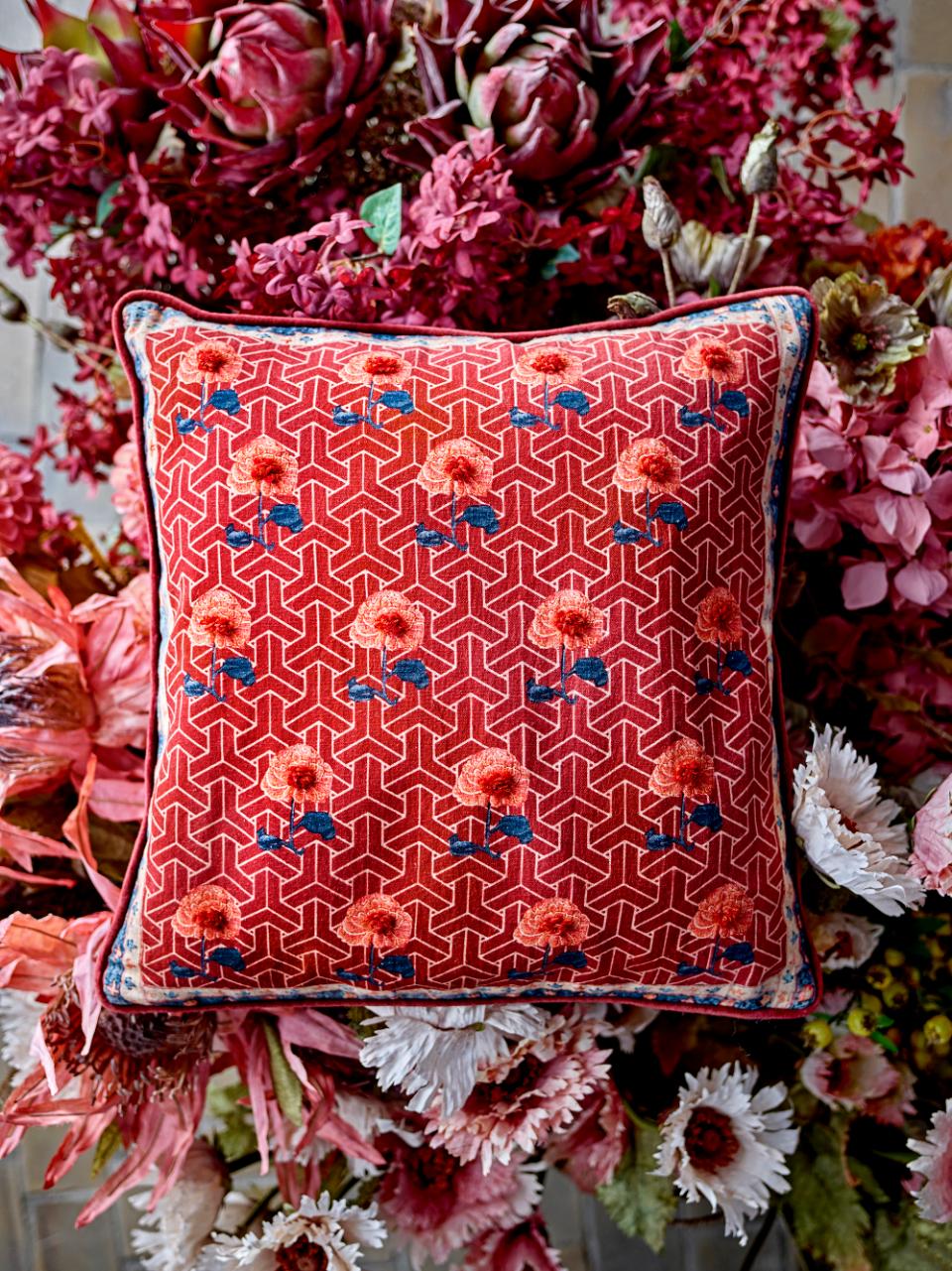 Coussin Zharai, Rouge, Coton
