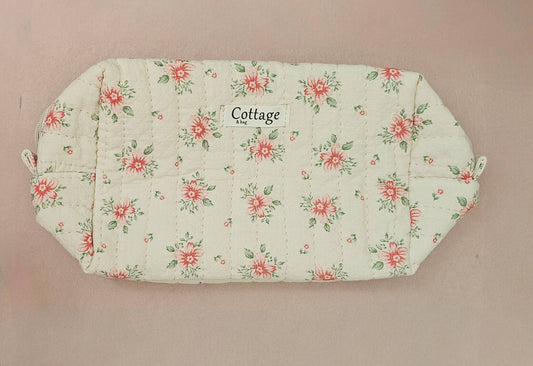 Trousse  de toilette XL 100 % coton  : Espace rose