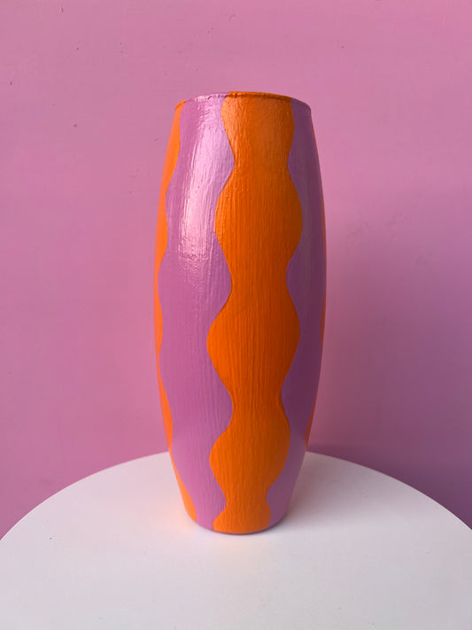 BABIOLA - Vase long orange et violet