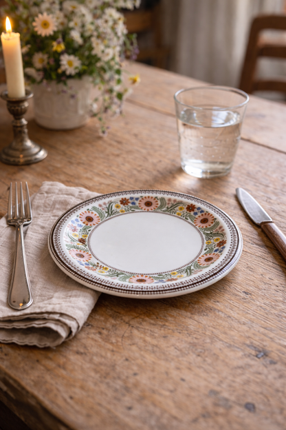 Assiettes florales vintage desserts