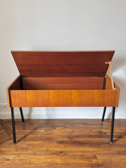 Console vintage en bois et métal