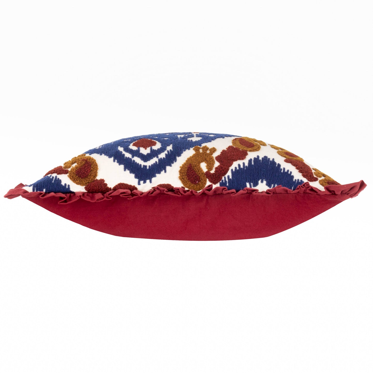 Coussin Henderson en coton brodé Ruby/Gold: Ruby/Or / Garni en polyester / 45 x 45 cm