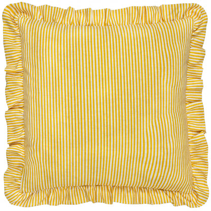 Coussin à Volants Brodé Martha Jaune