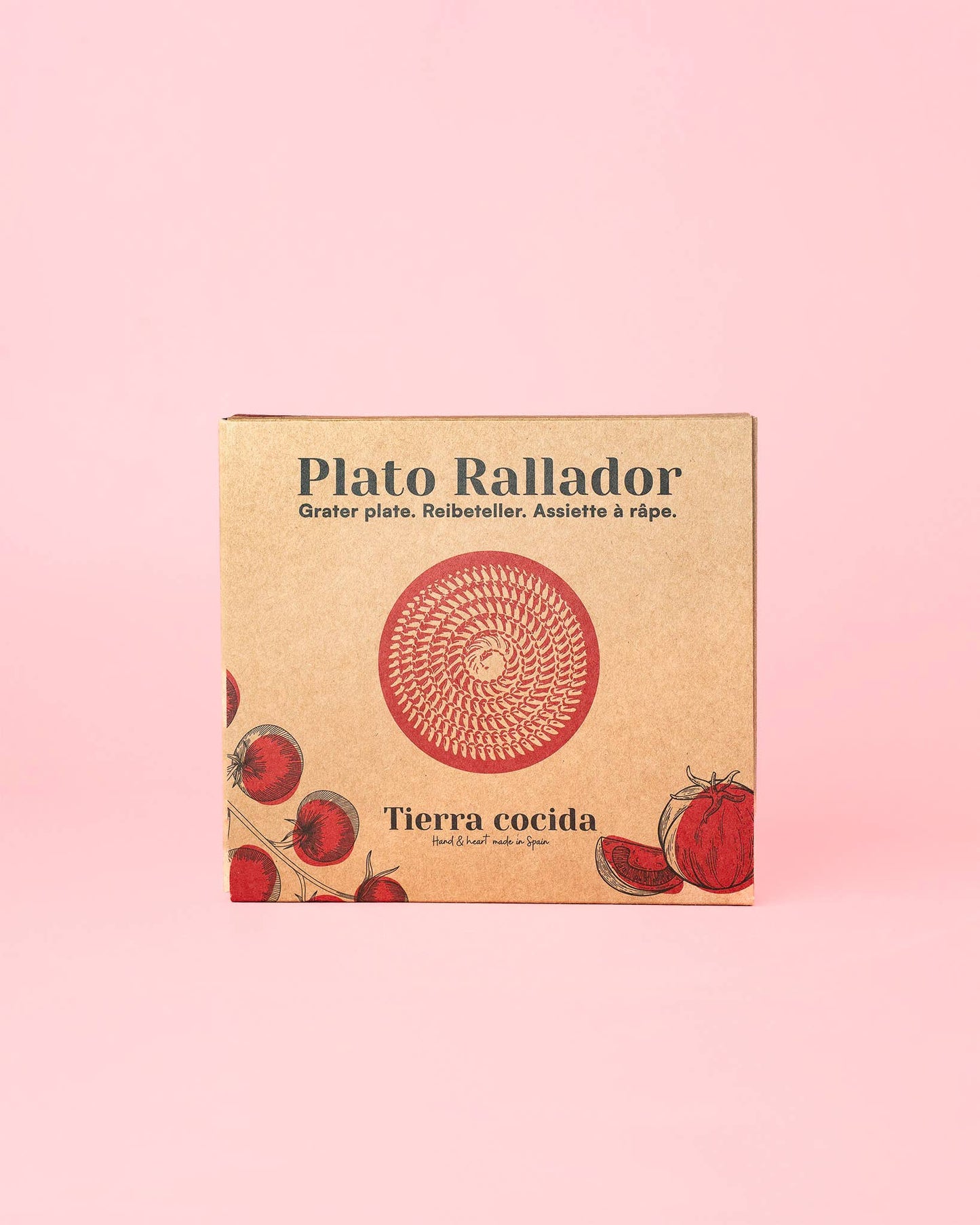 Petite assiette râpe-ail en céramique - Prête à offrir - Motif cœur: AVEC EMBALLAGE