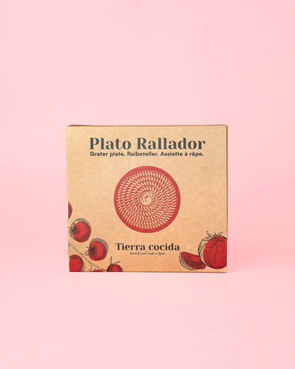 Petite assiette râpe-ail en céramique - Prête à offrir - Motif cœur: AVEC EMBALLAGE