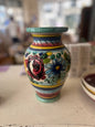 Vase vintage fleurs peint main