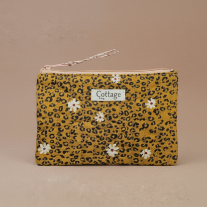 Pochette plate  100 % coton  : Vv moutarde