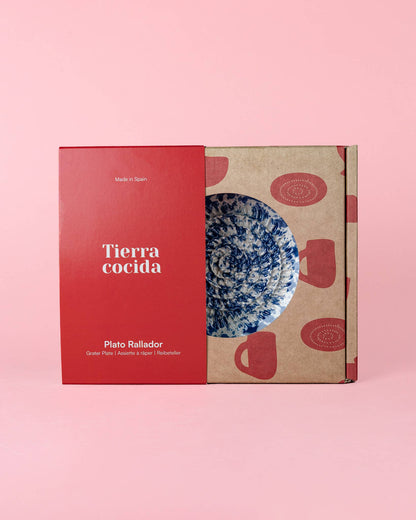 Assiette râpe à ail en céramique - bleu perse moyen: SANS EMBALLAGE
