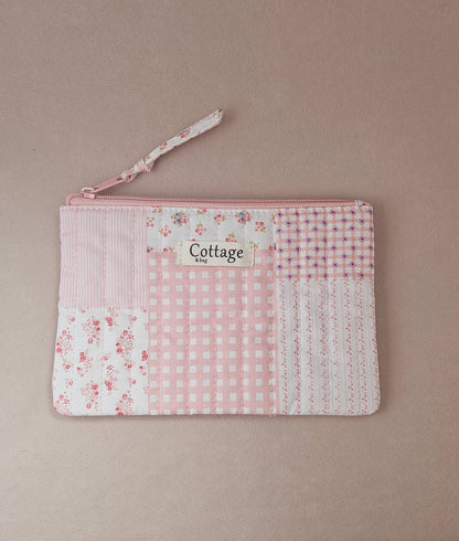 Pochette plate  100 % coton  : Léopard fleuri moutarde