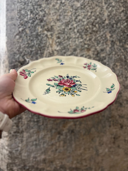 Assiettes vintage plate - Luneville - Pivoine