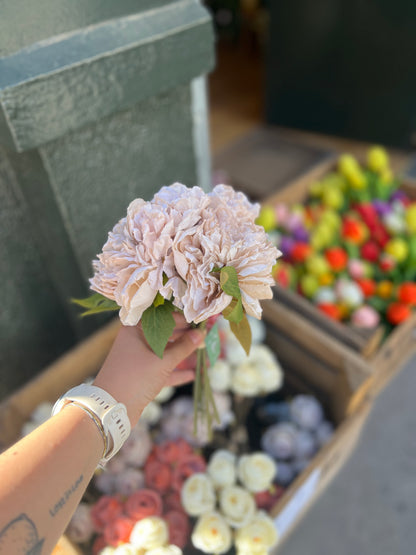 Bouquets pivoine hortensia en tissus