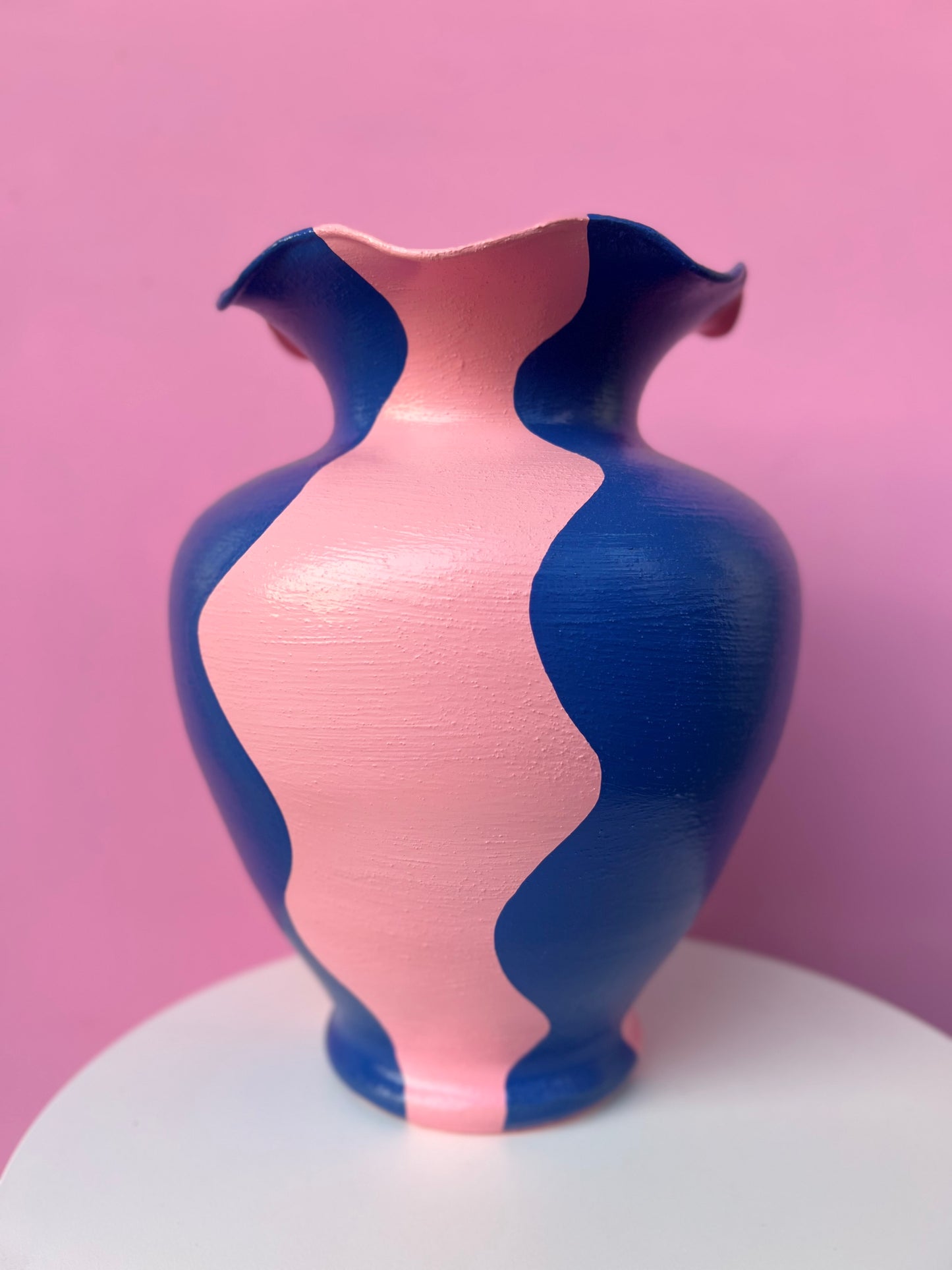 BABIOLA - Vase corolle rose et bleu