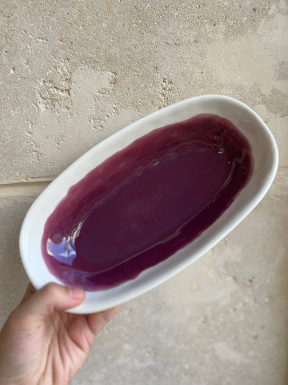 SALADIER OVAL N2 (14x25) - COLOR - Prune / Camurza