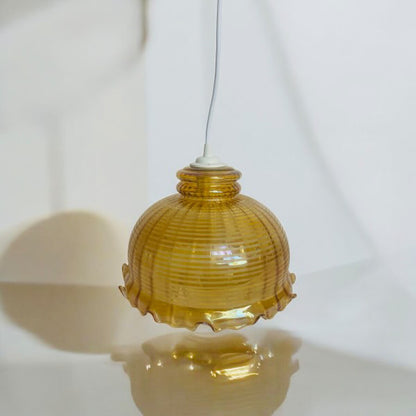 Suspension ambre irisé vintage