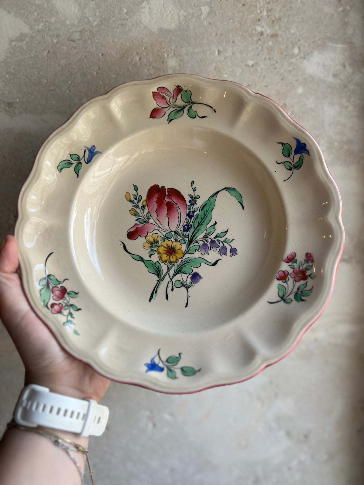 Assiettes vintage creuse - Luneville - Tulipe