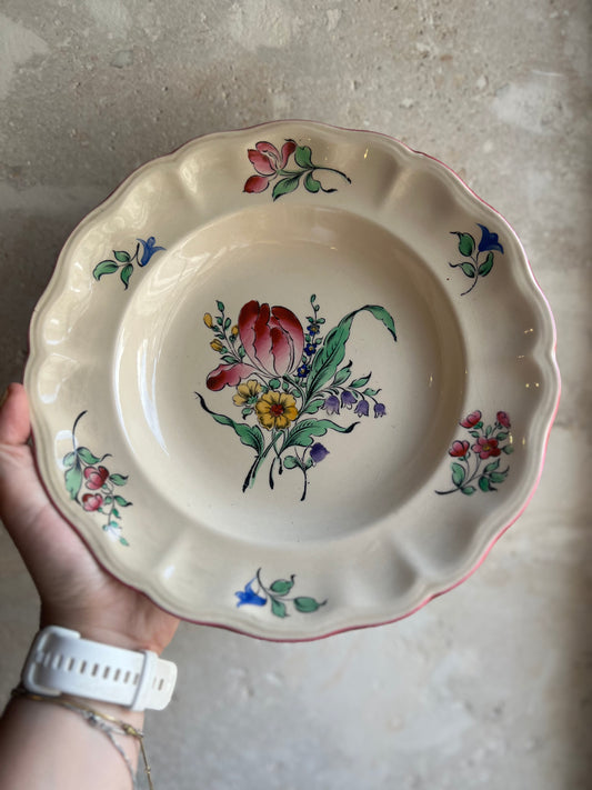 Assiettes vintage creuse - Luneville - Tulipe
