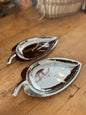 Coupelles feuille vintage en inox