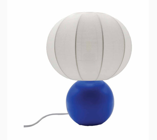Lampe boulette bleue D25 H33cm