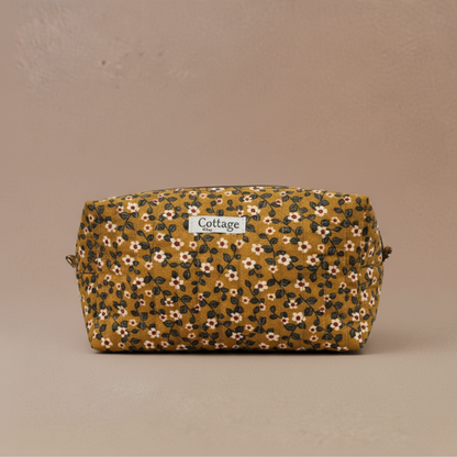 Trousse  de toilette XL 100 % coton  : Champetre bleu