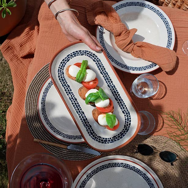 Plat ovale 30cm en faïence blanc AMATXI
