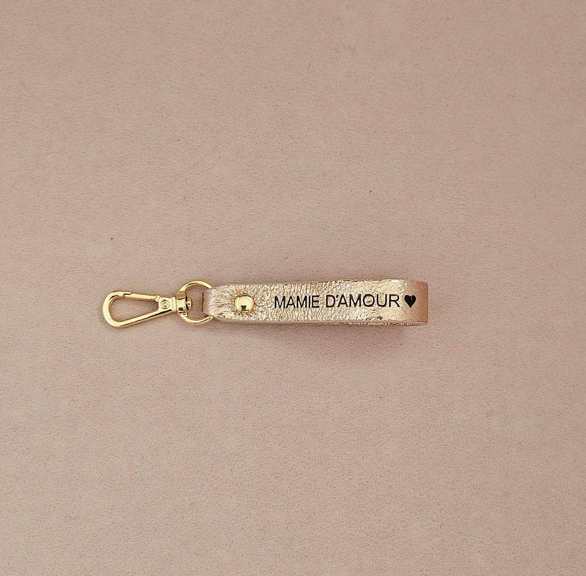 Porte-Clé Cuir - papy mamie d'amour : Vieux rose