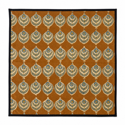 Lot de 4 Serviettes de tables en coton Block Print: Totem GM