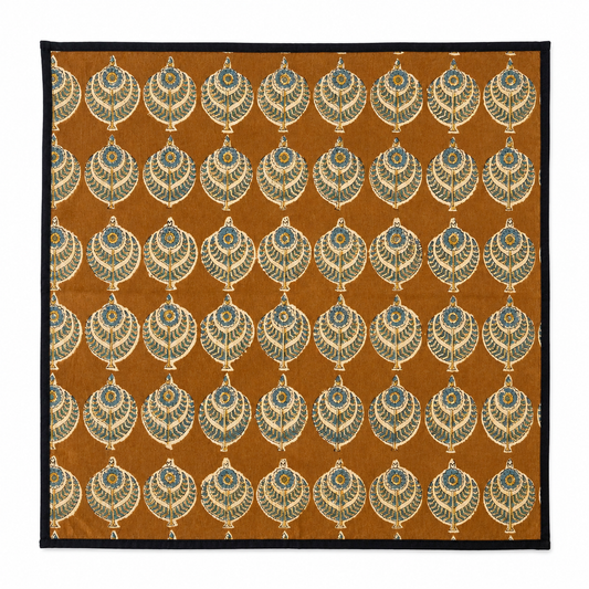 Lot de 4 Serviettes de tables en coton Block Print: Totem GM