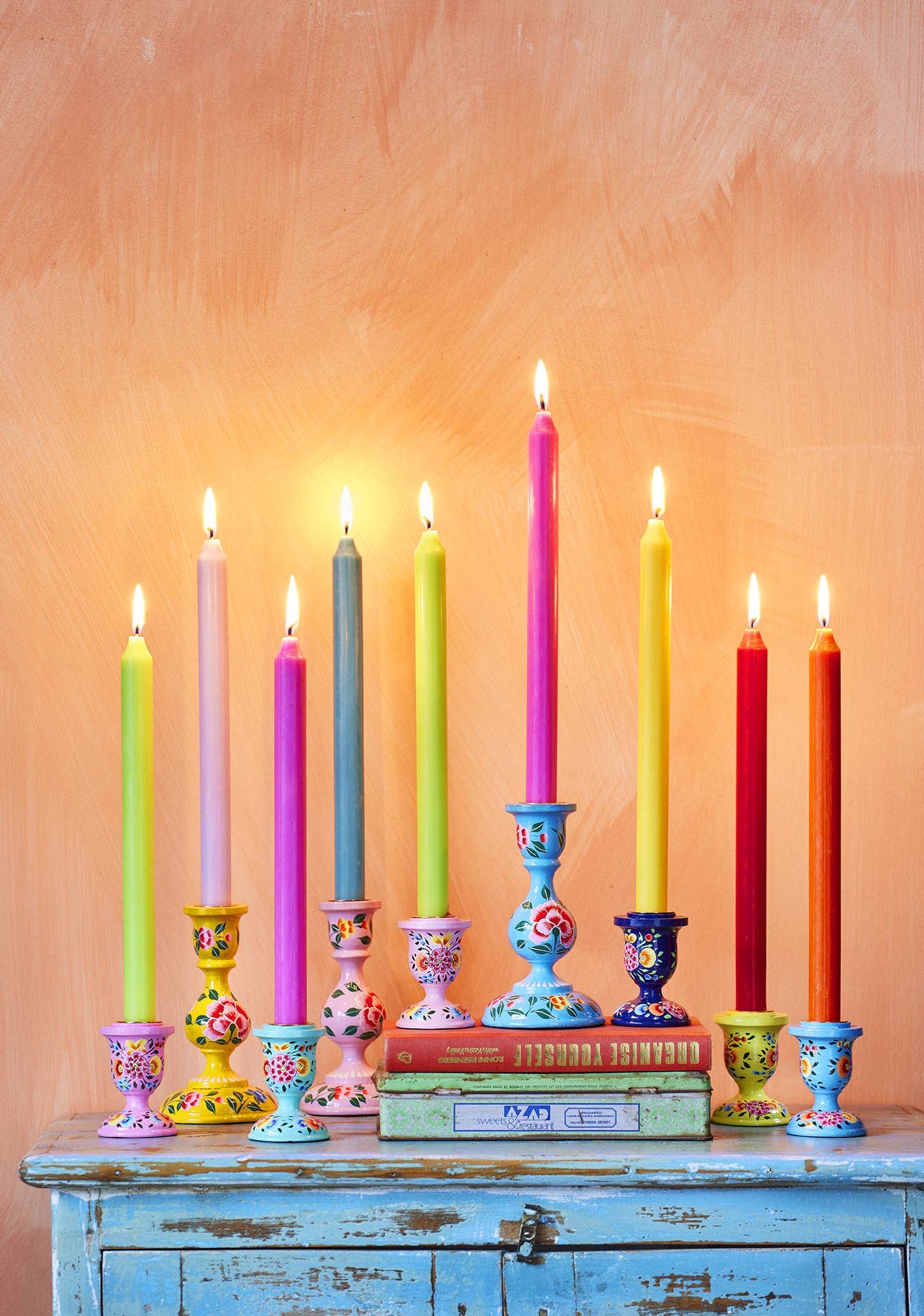 Grand Bougeoir Cachemire Peint à la Main