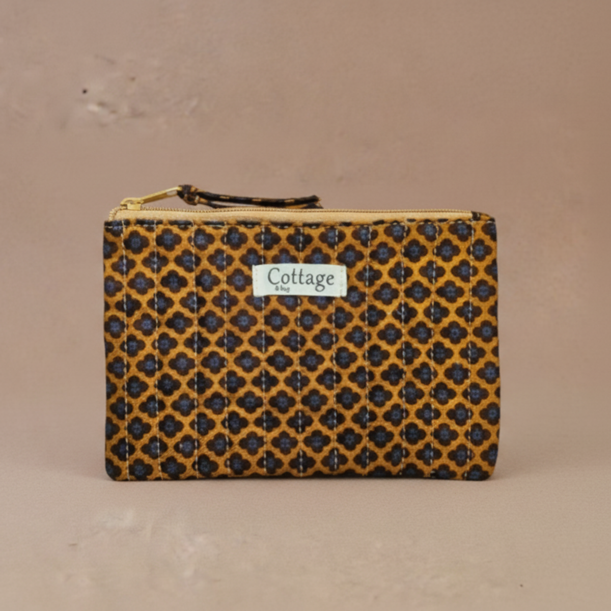 Pochette plate  100 % coton  : Vv moutarde