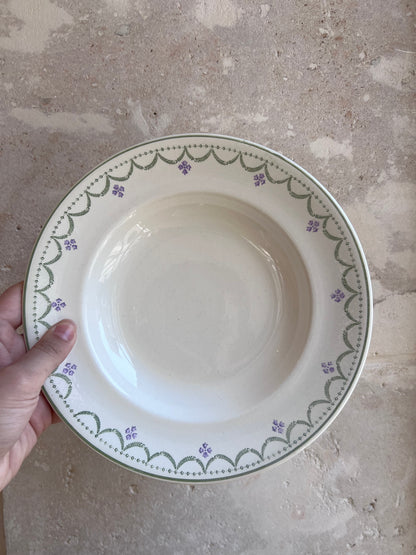 Assiettes vintage creuses Terre de Fer Violetta