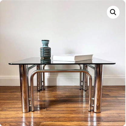 Table basse vintage chromé