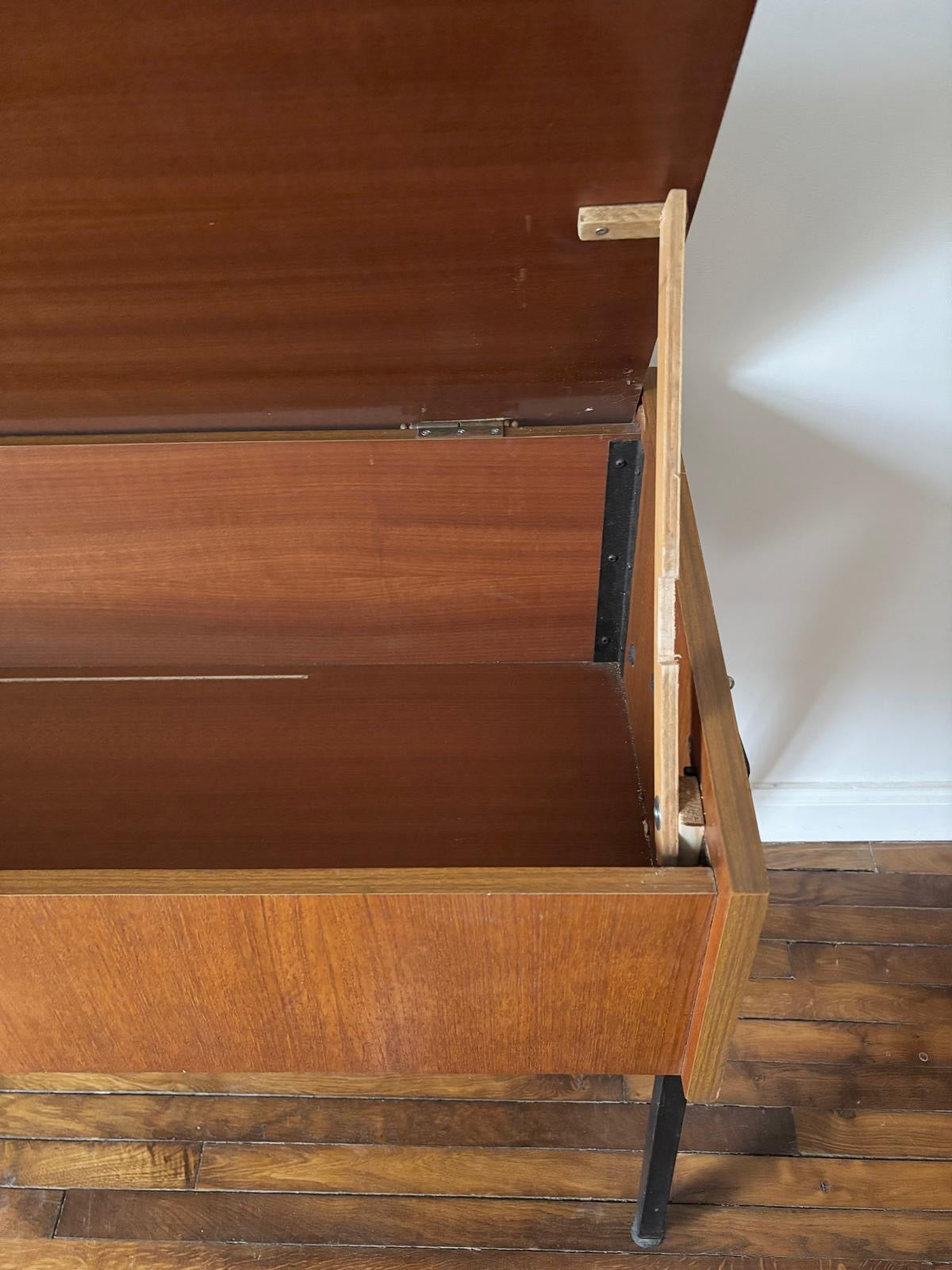 Console vintage en bois et métal