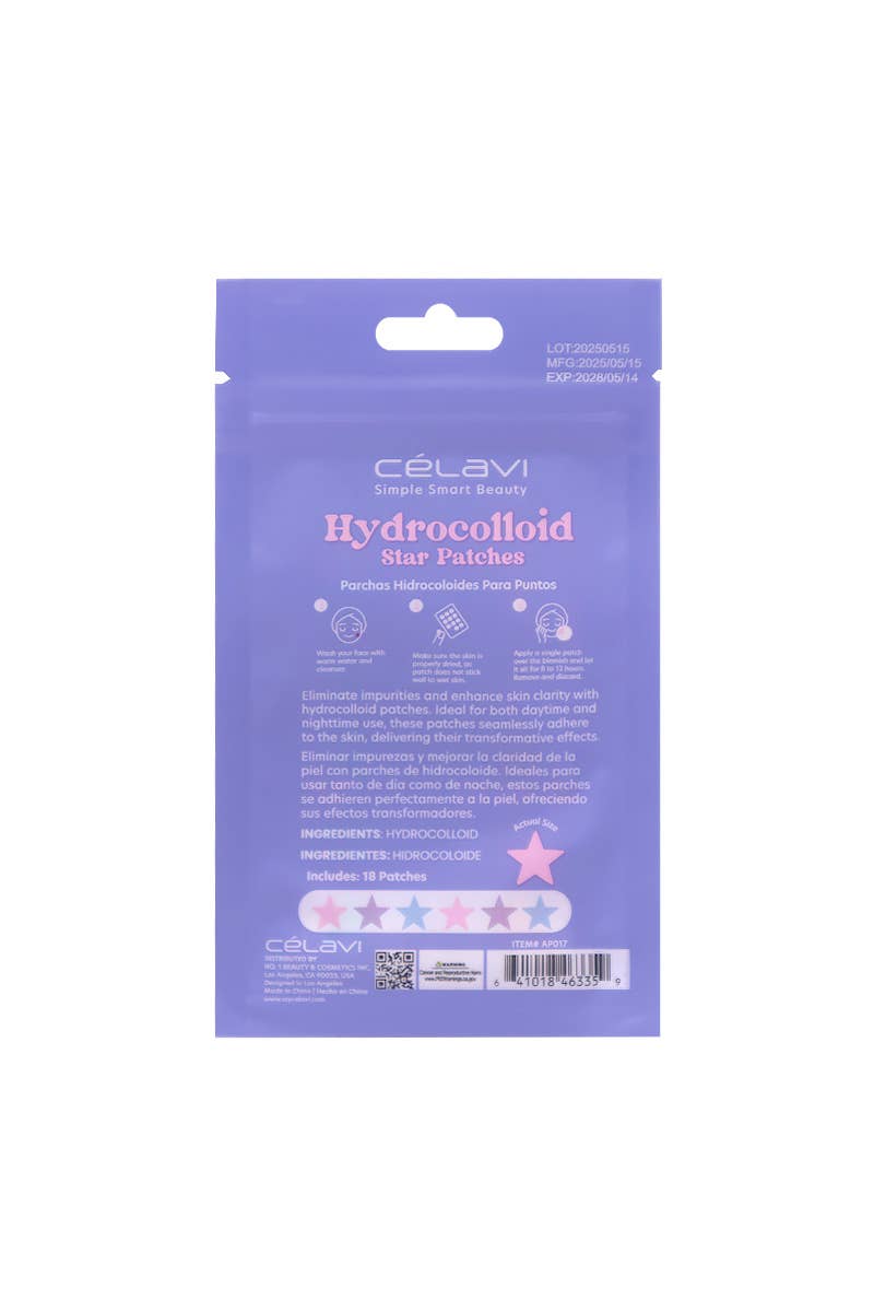 Celavi AP017 Patchs hydrocolloïdes anti-acné en forme d'étoiles