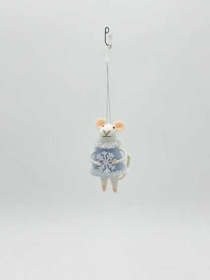 Décoration de sapin de Noël - Madame Souris Flocon de Neige