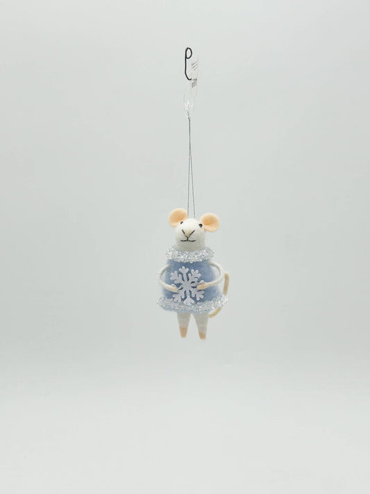 Décoration de sapin de Noël - Madame Souris Flocon de Neige