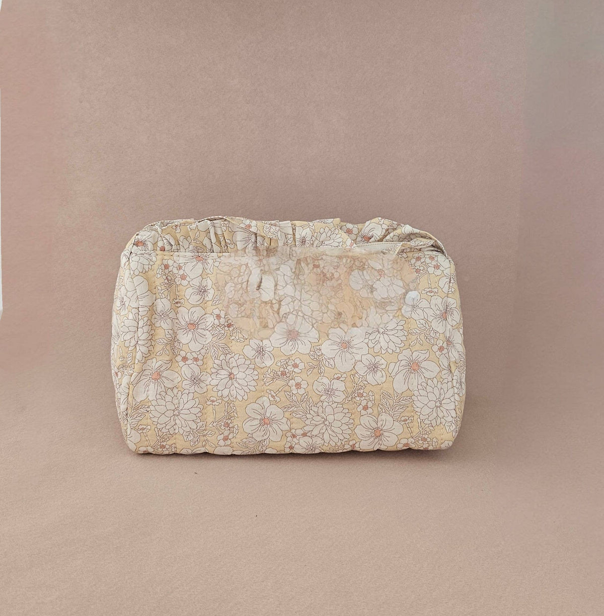 Trousse maquillage froufrou 100 % coton  : Zig bleu