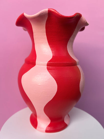 BABIOLA - Grand vase rose et rouge