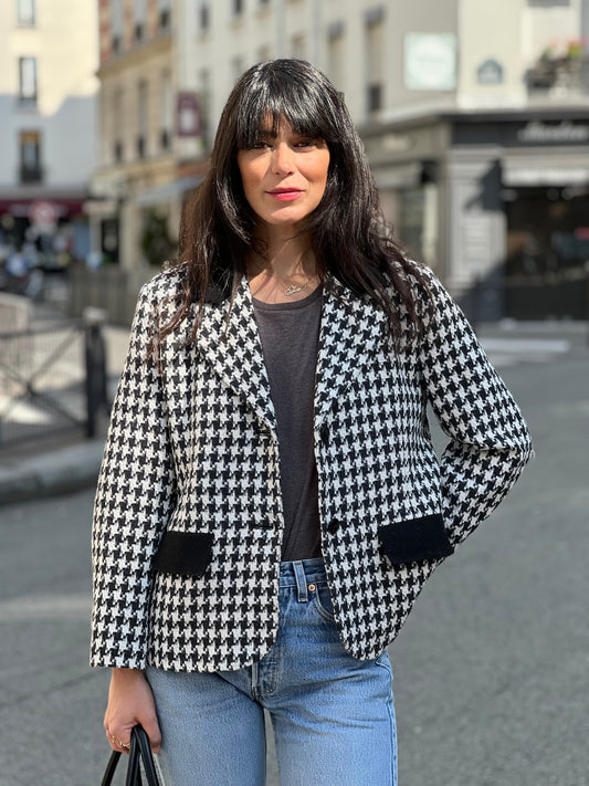 Blazer vintage pied de poule