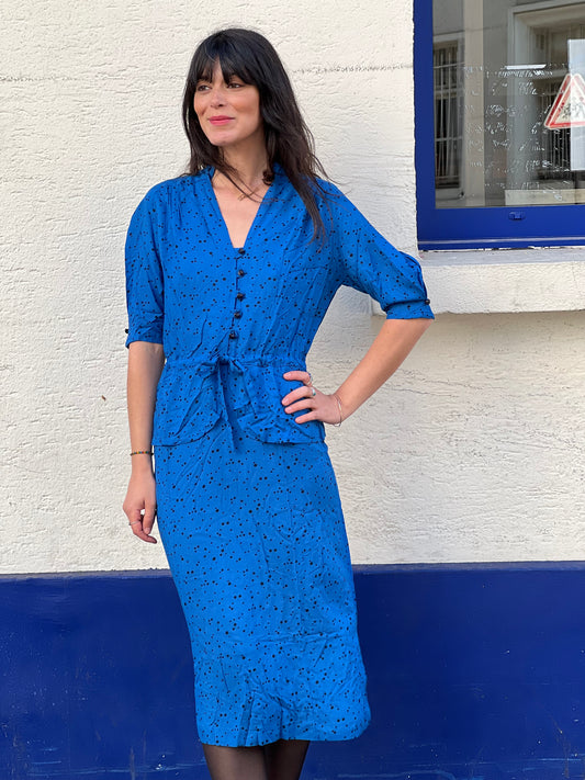 Robe midi à pois - vintage