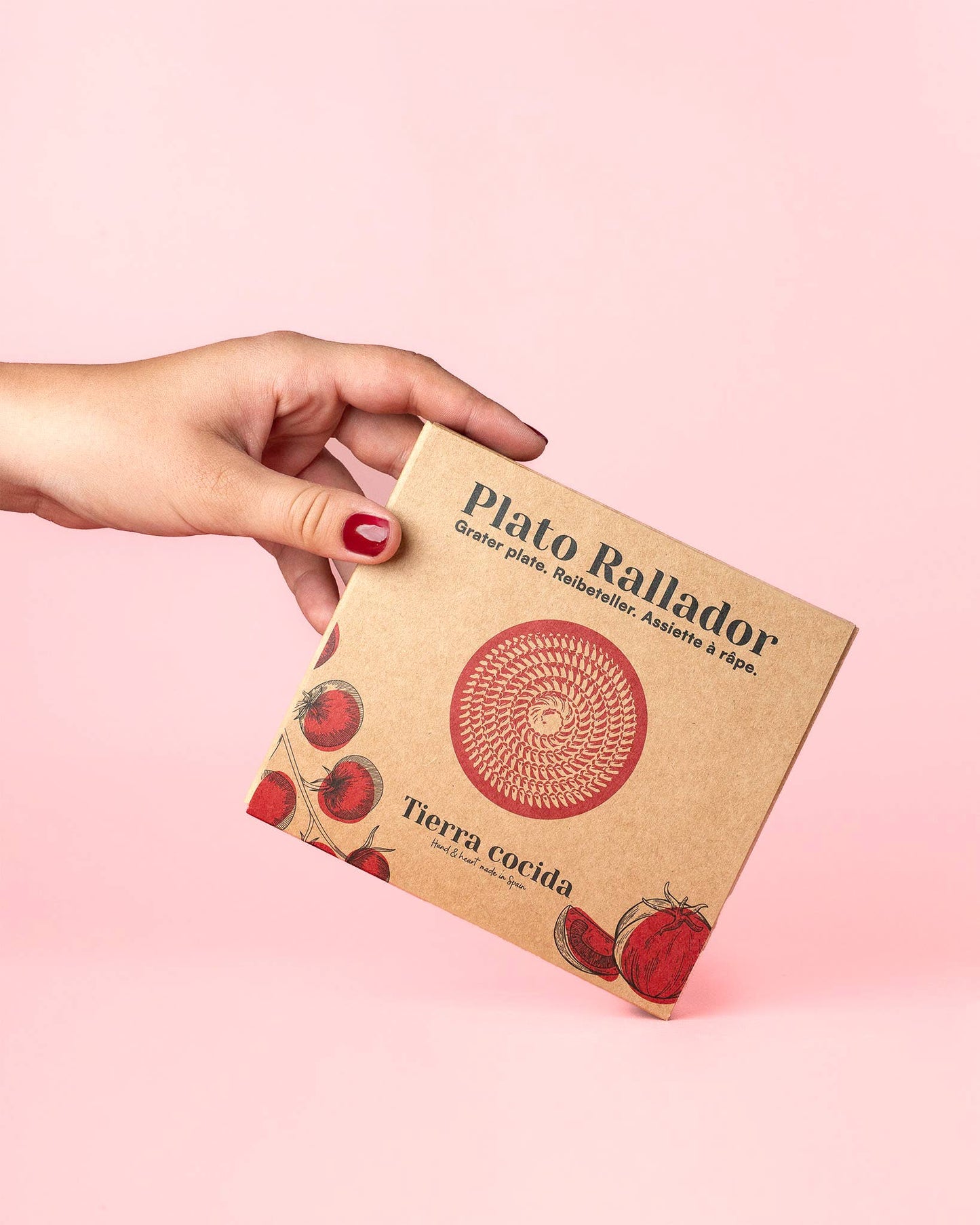 Plaque râpe-ail en céramique / Petite Alcazaba rouge: CON PACKAGING