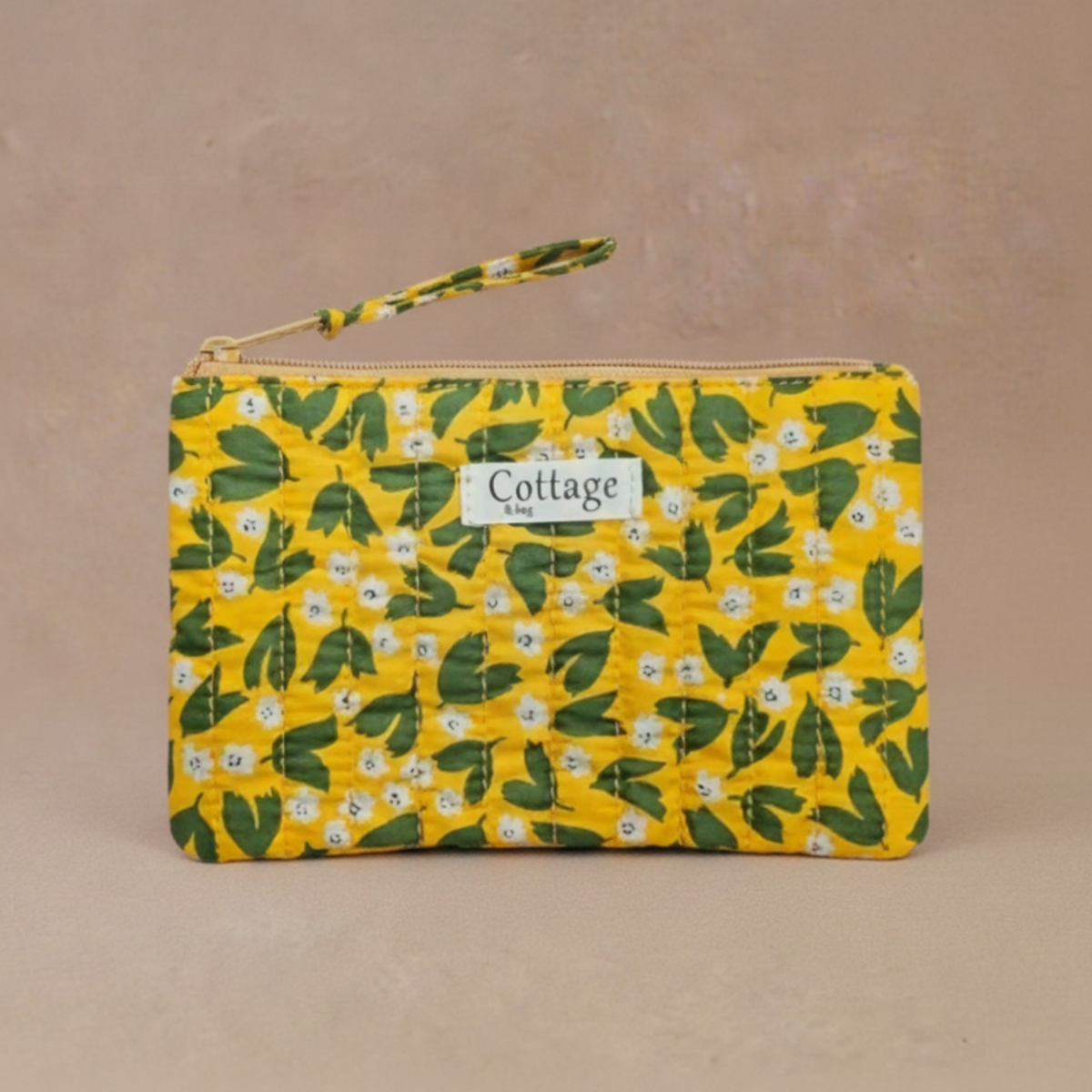 Pochette plate  100 % coton  : Vv moutarde