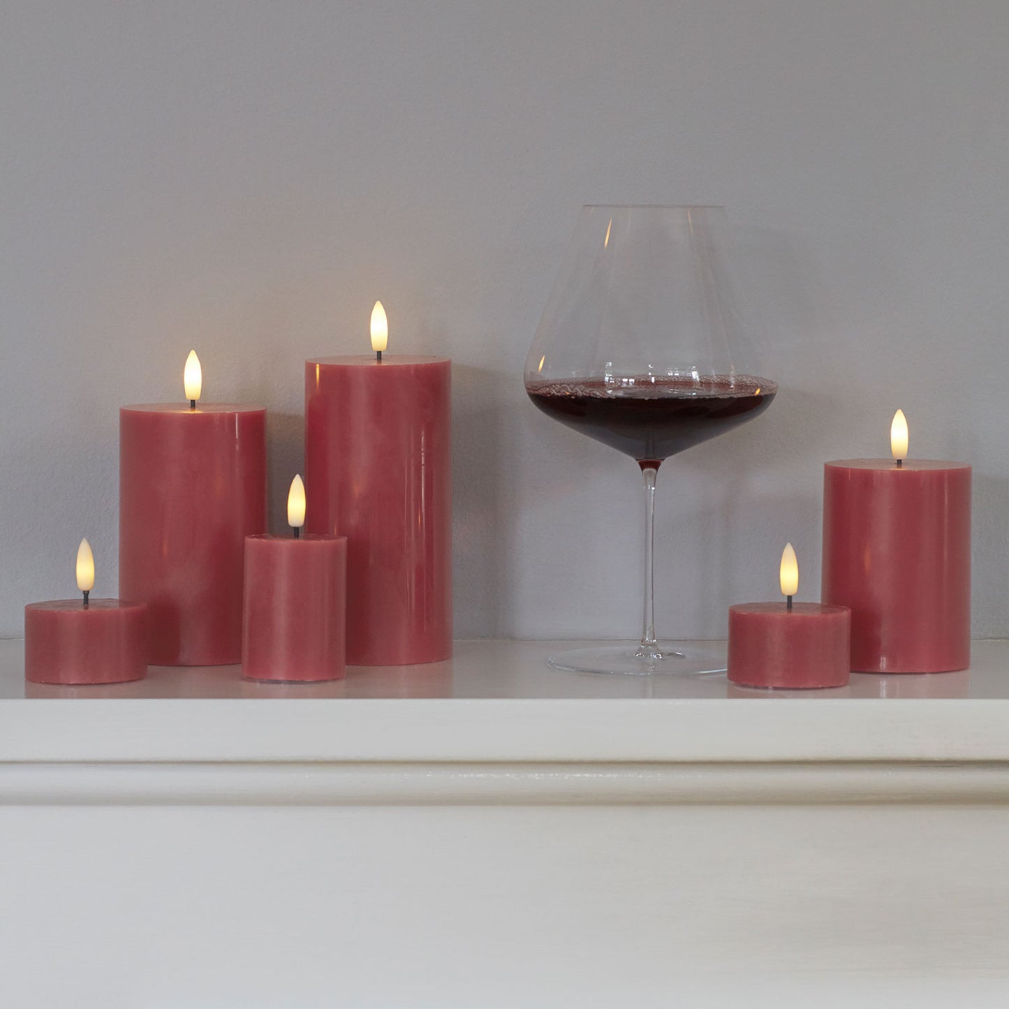Bougie Led à piles - Sille - Burgundy