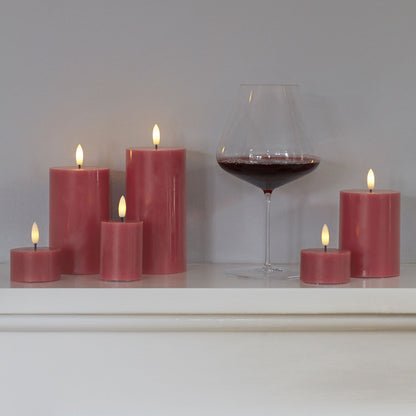 Bougie Led à piles - Sille - Burgundy