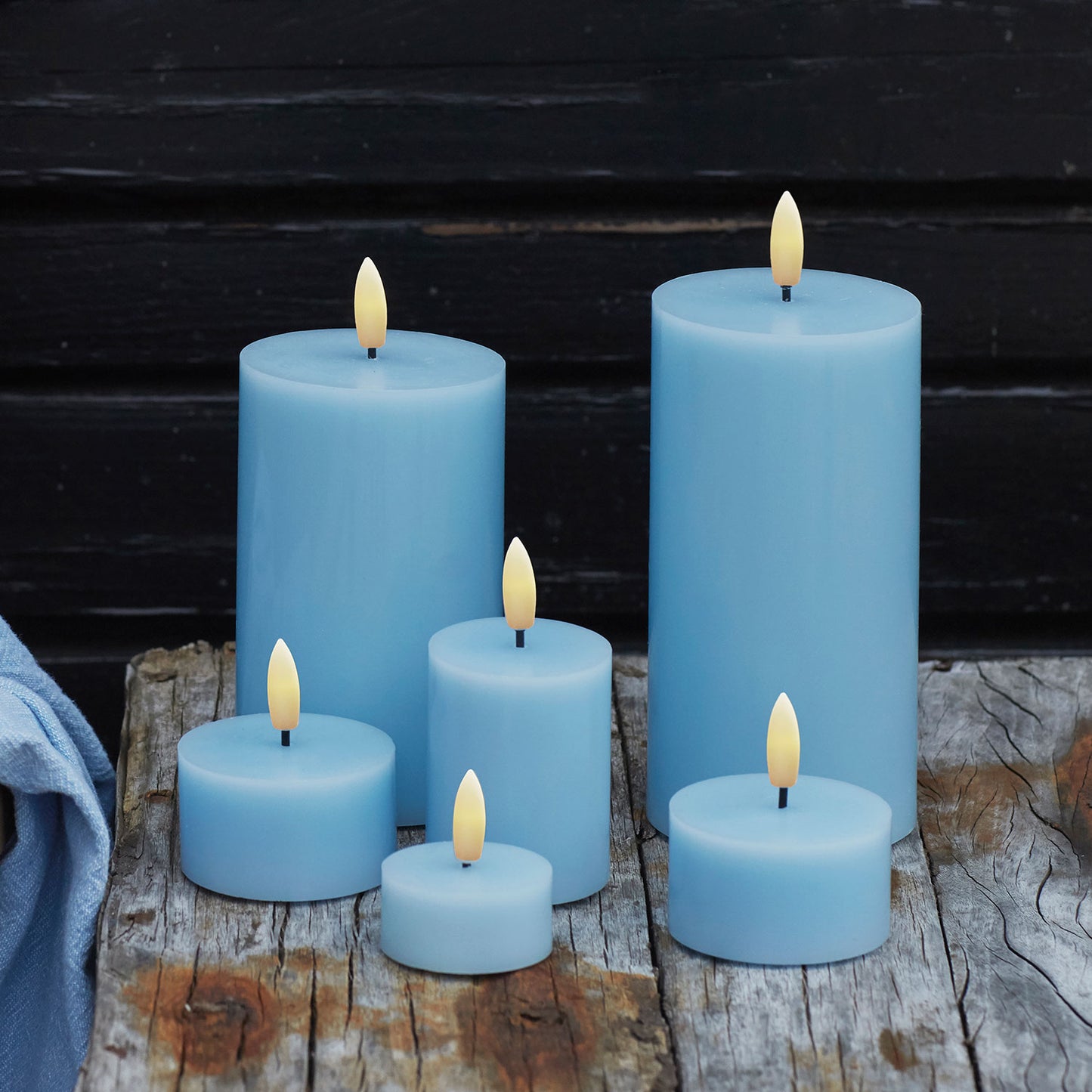 Bougie Led à piles - Sille - Bleu