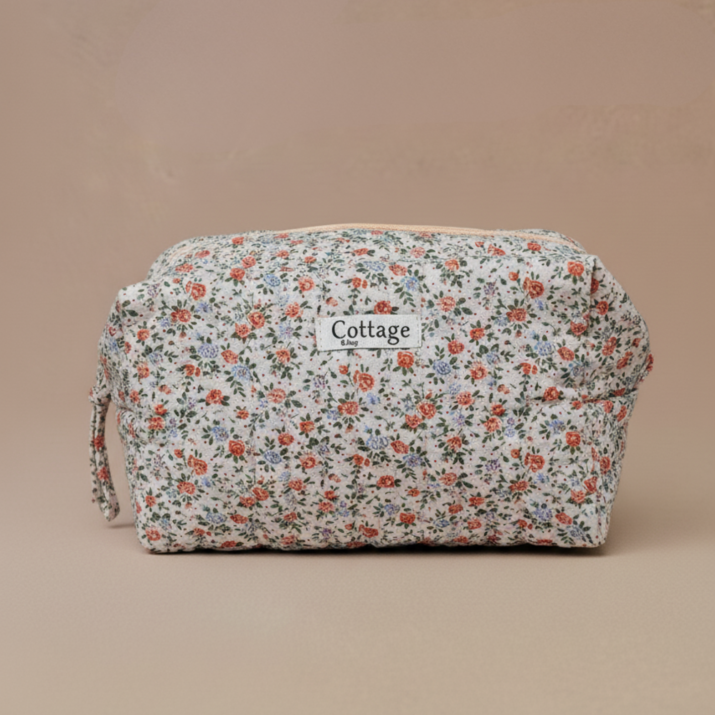 Trousse  de toilette XL 100 % coton  : Patch bleu